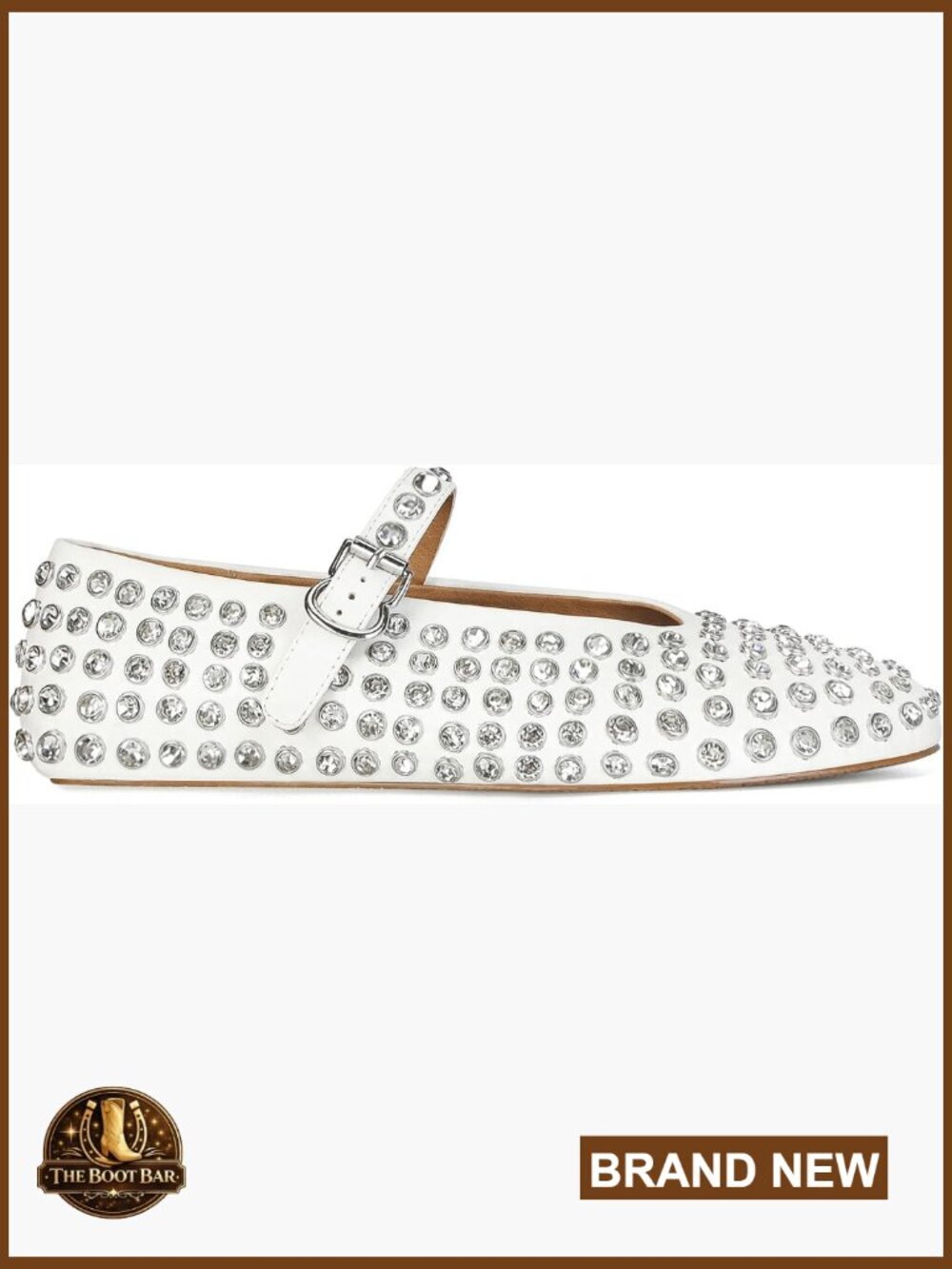 Rhinestone Ballet Flats, Crystals Mary Jane Shoes, Buckle Strap Round Toe
